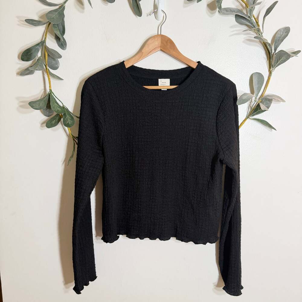 A New Day Black Textured Long Sleeve